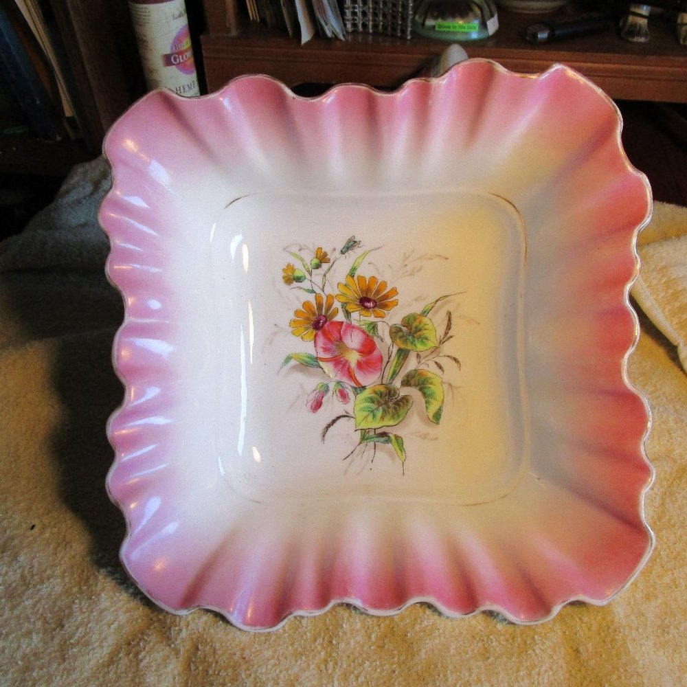 Vintage 50's or 60's Webbed Glass Bowl